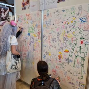 fresque de dessin manga réalisée durant polymanga 2024