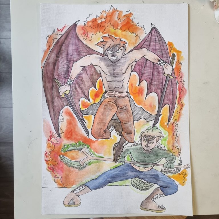 Illustration réalisée durant notre stage de dessin manga de Pâques